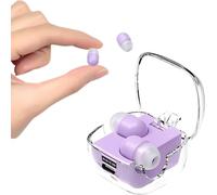 Mini auricolari wireless, Bluetooth con cancellazione del rumore per orecchie piccole, a basso profilo, piccoli e piccoli auricolari per lavoro, cuffie ultra leggere (viola)