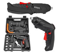 Mini avvitatore a batteria 47 PCS: avvitatore a batteria da 4,2 V, set di avvitatore a batteria, avvitatore elettrico, avvitatore a batteria USB con luce LED, cassetta degli attrezzi per la