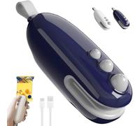 Mini Bag Sealer, 2025 sigillatore aggiornato 2 in 1 con tagliere e magnete, sigillatore a calore ricaricabile del sigillatore del sacchetto, macchina portatile di sigillatore (Blue)
