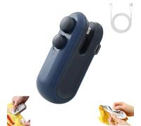Mini Bag Sealer with Cutter and Magnet, 2 - in-1 Rechargeable Mini Heat Sealer & Cutter, For Plastic Bags Snacks Storage (Blue)
