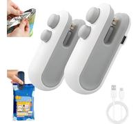 Mini Bag Sealer with Cutter and Magnet, 2026 New Upgrade Rechargeable Mini Bag Heat Sealer Machine, Handheld, for Snacks Vegetable Fresh Storage (AA)
