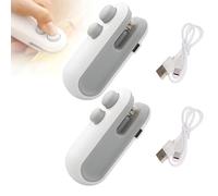 Mini Bag Sealer with Cutter and Magnet, Rechargeable Bags Sealing Machine, Mini Bag Sealer Heat Seal Tool for Snacks Vegetable Fresh Storage (White2)