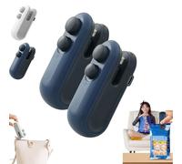 Mini Bag Sealer with Cutter and Magnet, Rechargeable Mini Bag Sealer, Small Household Portable Snack Plastic Heat Sealing Machine for Snacks, Chips, Food Freshness Storage (Blue 2pcs)