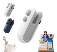 Mini Bag Sealer with Cutter and Magnet, Rechargeable Mini Bag Sealer, Small Household Portable Snack Plastic Heat Sealing Machine for Snacks, Chips, Food Freshness Storage (White)