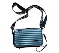 Mini bagaglio a tracolla, elegante e resistente, borsa da viaggio rigida con cinturino regolabile Forever Young, da donna, blu, Blu, Small