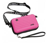 Mini bagaglio a tracolla, elegante e resistente, borsa da viaggio rigida con cinturino regolabile Forever Young, da donna, rosa, Rosa, Small