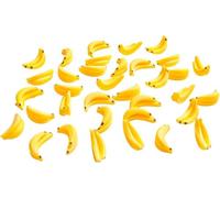 Mini banane artificiali gialle in plastica, 30 pezzi, in scala 1/12, accessori per casa delle bambole, modelli realistici di frutta in miniatura per giardino fatato, decorazione della cucina e
