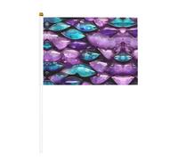 Mini bandiera a forma di sirena, colore rosso pastello, viola, verde acqua, per giochi sportivi e festival, decorazione da parata, 14 x 20,8 cm