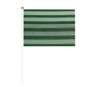 Mini bandiera bianca a righe verdi con asta solida, colori vivaci e resistente allo sbiadimento, bandiere tenute in mano con lancia