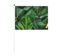 Mini bandiera bianca con foglie di banano, colori vivaci e resistenti allo sbiadimento, bandiere tenute in mano con lancia
