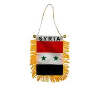Mini bandiera della Siria, 11,9 x 8,1 cm, piccola bandiera da appendere, bandiera araba della Repubblica di Siria, bandiera dell'esercito siriano gratuita, bandiera siriana a doppia faccia da