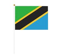 Mini bandiera della Tanzania con stampa palmare bandiere su bastone 20,2 x 14,9 cm all'aperto per sfilate, decorazione, 6 o 10 pezzi