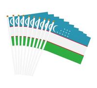 Mini bandiera palmare della Repubblica di Uzbekistan bandiere su bastone 12,7 x 20,3 cm decorazione festa parate festival evento celebrazione