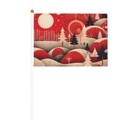 Mini bandiera per albero di Natale, con asta solida, colore vivace e resistente allo sbiadimento, bandiere a mano con lancia