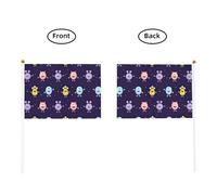 Mini bandiera portatile con mostro colorato in stile cartone animato, per giochi sportivi e festival, decorazione da parata, 14 x 20,8 cm