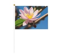 Mini bandiera rosa con mandorlo in palo, con asta solida, colori vivaci e resistente allo sbiadimento, bandiere a mano con lancia