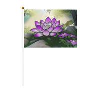 Mini bandiere a forma di fiore di loto comico su bastone, 14 x 20,8 cm, piccole bandiere USA per esterni, decorazioni per il 4 luglio, decorazione patriottica, asta per bandiera portatile, bandiere