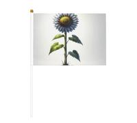Mini bandiere a forma di girasole, resistenti, 14 x 20 cm, piccole bandiere su bastoncini, per esterni, cortile e giardino, confezione da 6 e 10 pezzi