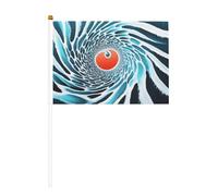 Mini bandiere a vortice complesso su bastone, 14 x 20,8 cm, piccole bandiere USA per esterni, decorazioni 4 luglio, decorazione patriottica, asta per bandiera portatile, bandiere portatili, bandiere