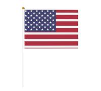 Mini bandiere americane, resistenti, 14 x 20 cm, piccole bandiere su bastoncini, per esterni, cortile e giardino, confezione da 6 e 10 pezzi