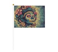 Mini bandiere colorate e belle facce su bastone - 14 x 20,8 cm piccole bandiere USA per esterni, decorazioni 4 luglio, decorazione patriottica, asta per bandiera portatile, bandiere palmari, dieci