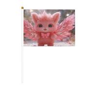 Mini bandiere con ali di farfalla e coniglio, resistenti, 14 x 20 cm, piccole bandiere su bastoncini, per esterni, cortile e giardino, confezione da 6 e 10 pezzi