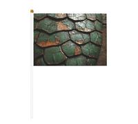 Mini bandiere con motivo a pelle di serpente, resistenti, 14 x 20 cm, piccole bandiere su bastoncini per esterni, cortile e giardino, confezione da 6 e 10 pezzi