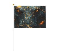 Mini bandiere giganti con oggetti crepe, resistenti, 14 x 20 cm, piccole bandiere su bastoncini per esterni, cortile e giardino, confezione da 6 e 10 pezzi