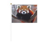 Mini bandiere invernali a forma di panda rosso, resistenti, 14 x 20 cm, piccole bandiere su bastoncini, per esterni, cortile e giardino, confezione da 6 e 10 pezzi