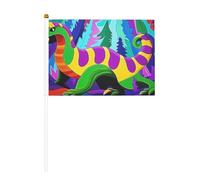 Mini bandiere mostro serpente su bastone - 14 x 20,8 cm piccole bandiere USA per esterni, decorazioni 4 luglio, decorazione patriottica, asta bandiera portatile, bandiere palmari, dieci pezzi