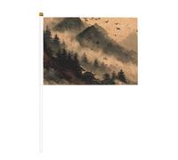 Mini bandiere resistenti per pittura a inchiostro, 14 x 20 cm, piccole bandiere su bastoncini per esterni, cortile e giardino, confezione da 6 e 10 pezzi