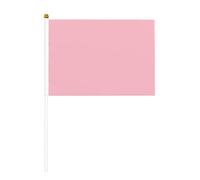 Mini bandiere rosa naturali su bastone - 14 x 20,8 cm piccole bandiere USA per esterni, decorazioni 4 luglio, decorazione patriottica, asta per bandiera portatile, bandiere palmari, dieci pezzi