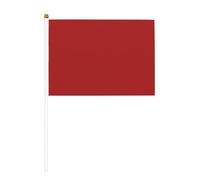 Mini bandiere rosse, resistenti, 14 x 20 cm, piccole bandiere su bastoncini per esterni, cortile e giardino, confezione da 6 e 10 pezzi