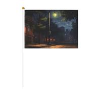 Mini bandiere silenziose su bastone, 14 x 20,8 cm, piccole bandiere USA per esterni, decorazioni per il 4 luglio, decorazione patriottica, asta per bandiera portatile, bandiere palmari, dieci pezzi