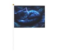 Mini bandiere The Cat in the Dream, resistenti, 14 x 20 cm, piccole bandiere su bastoncini per esterni, cortile e giardino, confezione da 6 e 10 pezzi