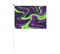 Mini bandiere The Mystery of Color, resistenti, 14 x 20 cm, piccole bandiere su bastoncini per esterni, cortile e giardino, confezione da 6 e 10 pezzi