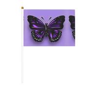 Mini bandierine con stampa di farfalle viola da sogno, per grandi aperture, bar, ufficio, sfilate, eventi sportivi della Coppa del Mondo