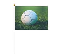 Mini bandierine verdi con stampa erbosa a forma di pallone da calcio, per grandi aperture, bar, ufficio, sfilate, eventi sportivi della Coppa del Mondo