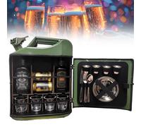 Mini bar Jerry Can, mobile bar per whisky, mobile bar portatile personalizzato da 5 L / 20 L, regalo di Natale o di compleanno per tuo marito, tuo padre o un amico,Green-20L