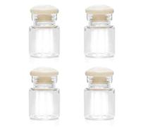 Mini barattoli di vetro da 4 pezzi con coperchi in sughero, miniature trasparenti di piccole case delle bambole per scala 1/12, barattoli in miniatura per caramelle, mini vetro da cucina e da espos