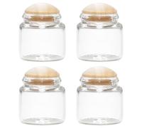 Mini barattoli di vetro da 8 pezzi, bottiglie di vetro in scala 1:6 e 1:12 Miniature di case delle bambole, contenitori per alimenti vuoti con coperchio per la scena del ristorante della cucina della