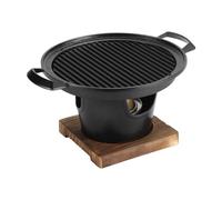 Mini barbecue Grill da tavolo Portatile Indoor Grill Portatile Indoor BBQ Grill Senza Fumo Telaio in Legno Lega di Alluminio Griglia a Carbone Grill Indoor Grill Senza Fumo Adatto per Campeggio Casa