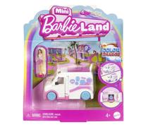 Barbie Mini BarbieLand - Clinica di Primo Soccorso e Veicolo, playset mini studio medico con mini bambola Barbie inclusa, effetto cambia colore, giocattolo per bambini, 4+ anni, JCR34