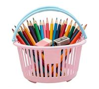 Mini Basket - Small Fruit Harvest Basket | Hollow Portable Storage Organizer With Handles For Home Dormitory Apartment School Classroom Kindergarten Nursery Bathroom Kitchen Toy Fruit Stationery