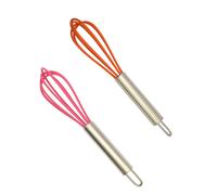 Mini batidores de 6 pulgadas, 2 piezas, batidor de acero inoxidable batidora de huevos de mano de gel de s lice para