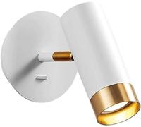 Mini Bedside Reading Wall Lamp White Metal Wall Sconce 350°+90° Rotation Adjustment Wall Light Gu10 Wall Lantern for Bedroom Living Room Study Room Corridor Dining Room Restaurant (Size : White/Tri Co