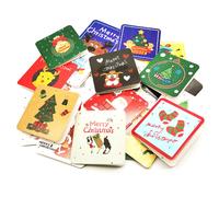 Mini biglietti d'auguri natalizi, simpatici biglietti di Natale con buste (24 pezzi) 8,5*8,5 cm