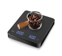 Mini bilancia da caffè con timer, 3 kg/0,1 g, USB-C ricaricabile, impermeabile, compatta bilancia da caffè digitale per Pour Over & Espresso con timer auto/manuale (g/oz/ml), ideale per viaggi e