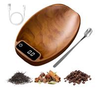 Mini bilancia da caffè mini USB ricaricabile portatile digitale | Bilancia da caffè portatile per cucina alimenti grani tè sfusi caffè pasticceria bevanda artigianale polvere colore del legno
