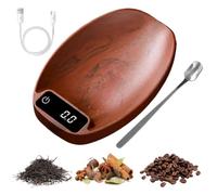 Mini bilancia da caffè mini USB ricaricabile portatile digitale | Bilancia da caffè portatile per cucina alimenti grani tè sfusi caffè pasticceria bevanda artigianale polvere colore mogano